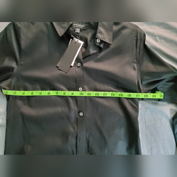 BANANA REPUBLIC Non-Iron Fitted Dress Shirt Long-Sleeved Button Size 10 - Picture 10 of 12